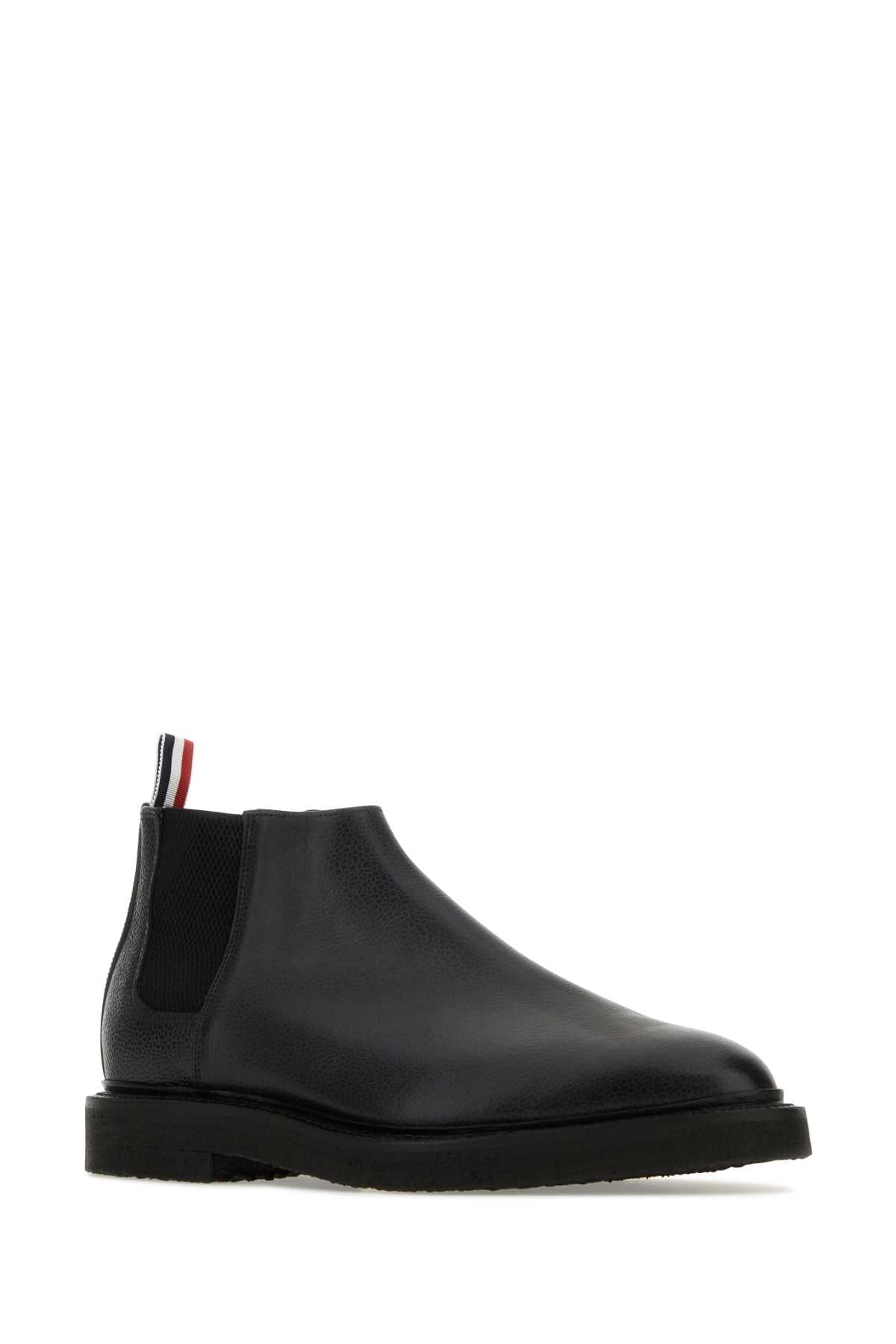 THOM BROWNE Leather Ankle Boots for Men