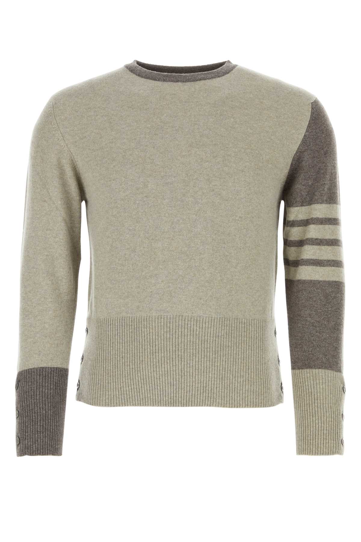 THOM BROWNE Two-Tone Cashmere Sweater for Men