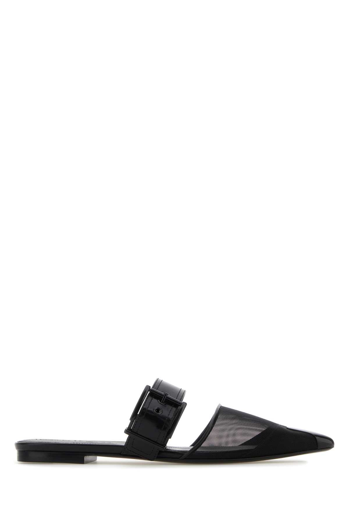 ALEXANDER MCQUEEN Punk Mesh and Leather Slippers for Her