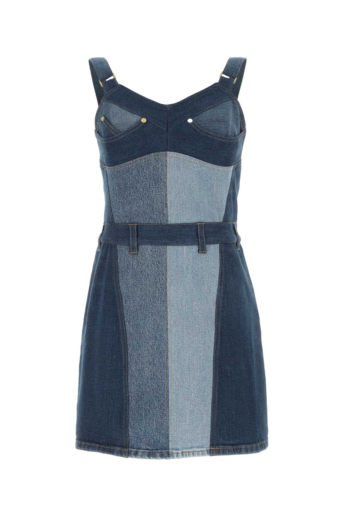 MARINE SERRE Denim Dungarees Dress for Women - Mini Style