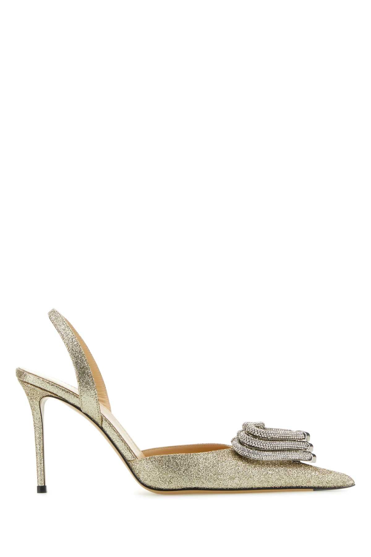 MACH&MACH Platinum Fabric Pumps with 9.5 cm Heel