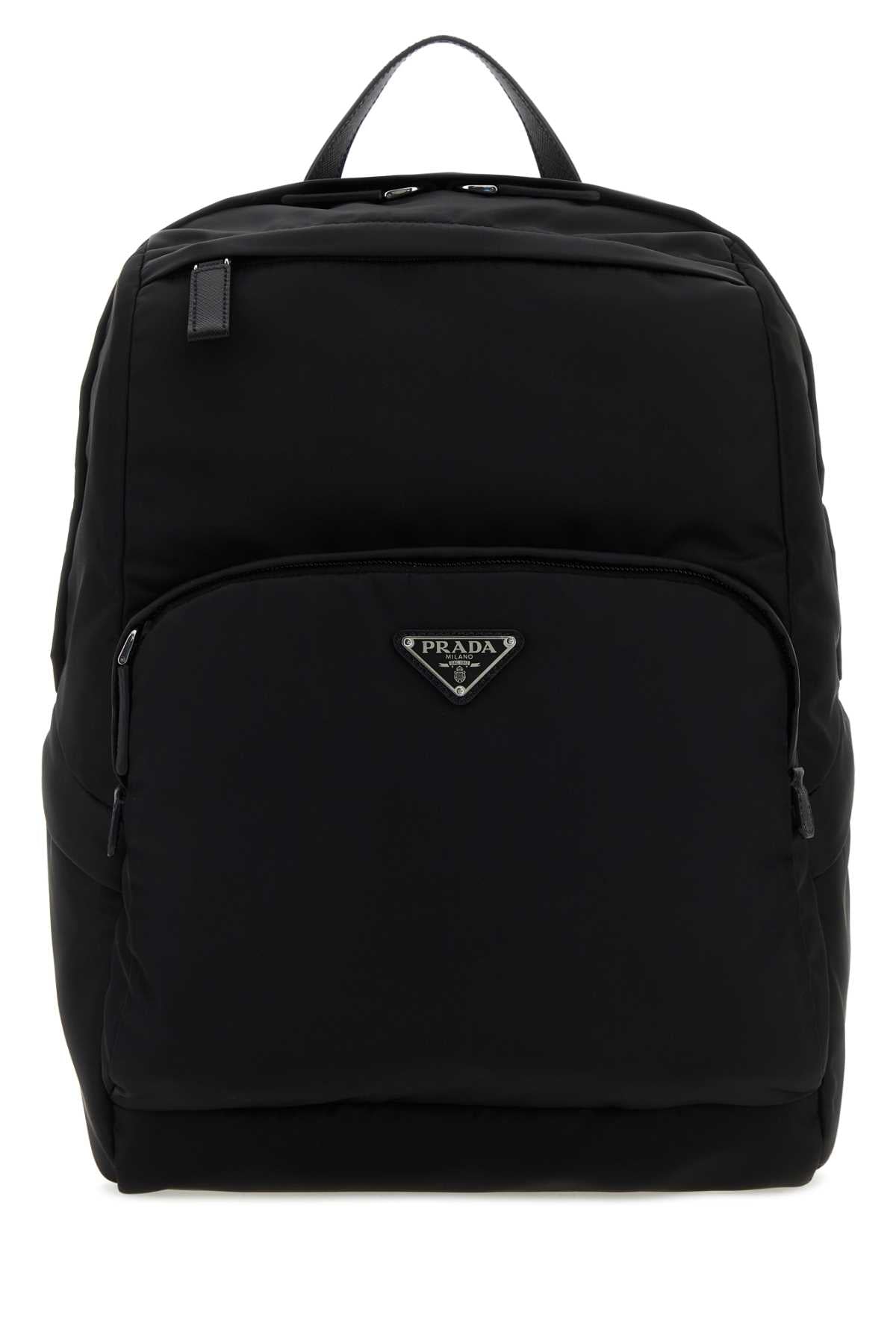 PRADA Elevated Black Re-Nylon and Leather Backpack - 30 cm x 39 cm x 17 cm