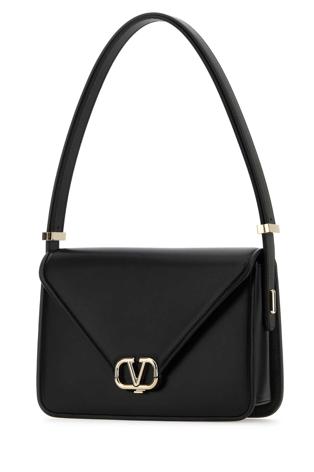 VALENTINO GARAVANI Black Leather VLogo Mini Shoulder Handbag