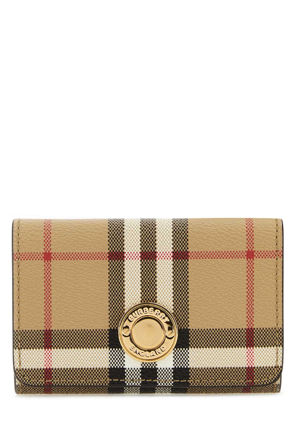 BURBERRY Checked Printed Canvas Wallet - 11 cm x 8 cm
