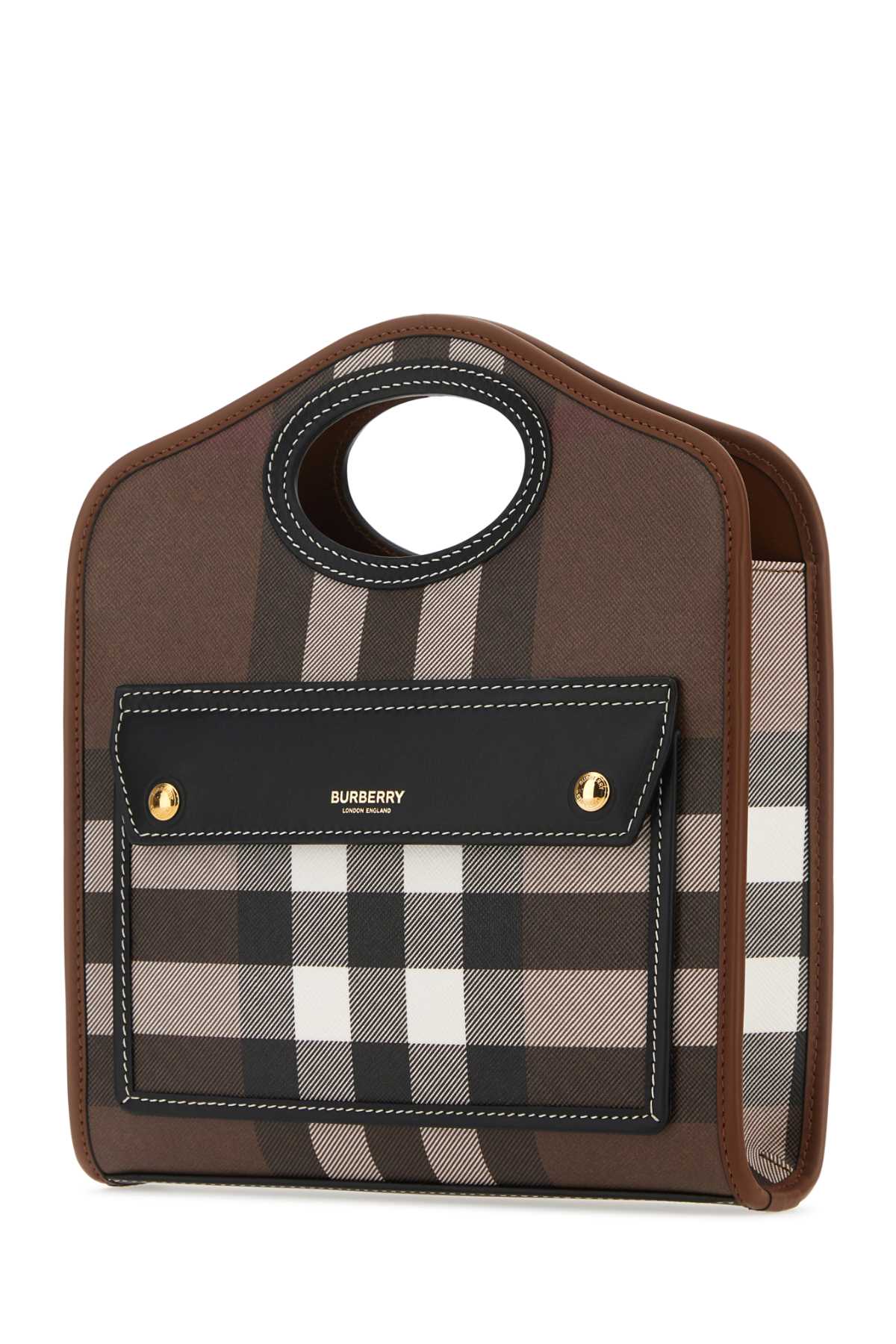 BURBERRY Mini Printed e-Canvas and Leather Pocket Handbag