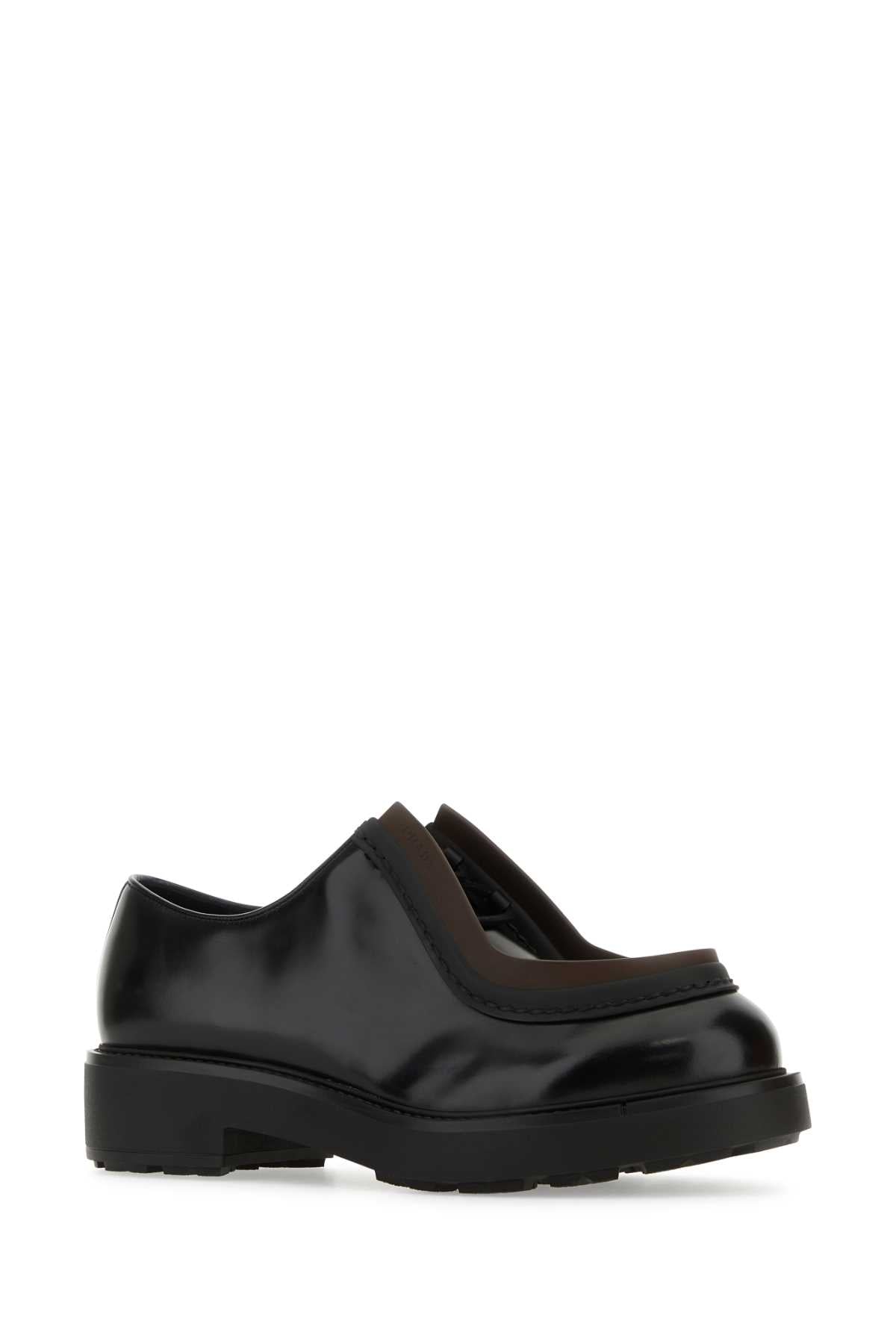 PRADA Luxe Leather Diapason Lace-Up Shoes for Men