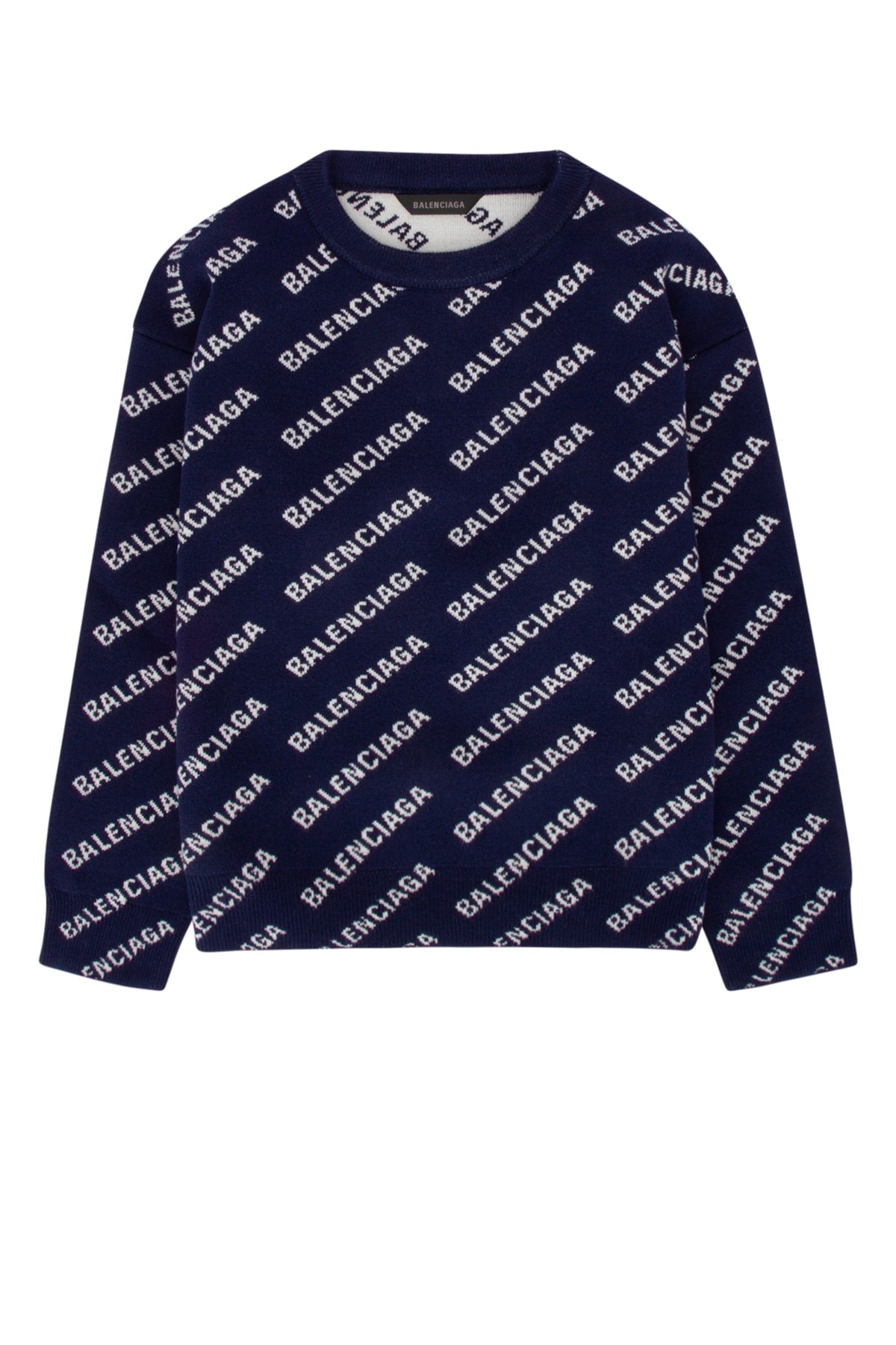 BALENCIAGA KIDS Kids Cotton Mini Logo All Over Knit Sweater