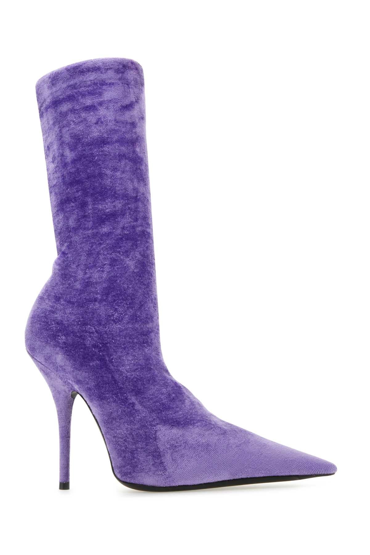 BALENCIAGA Luxury Velvet Knife Ankle Boots with 11 cm Heel Height