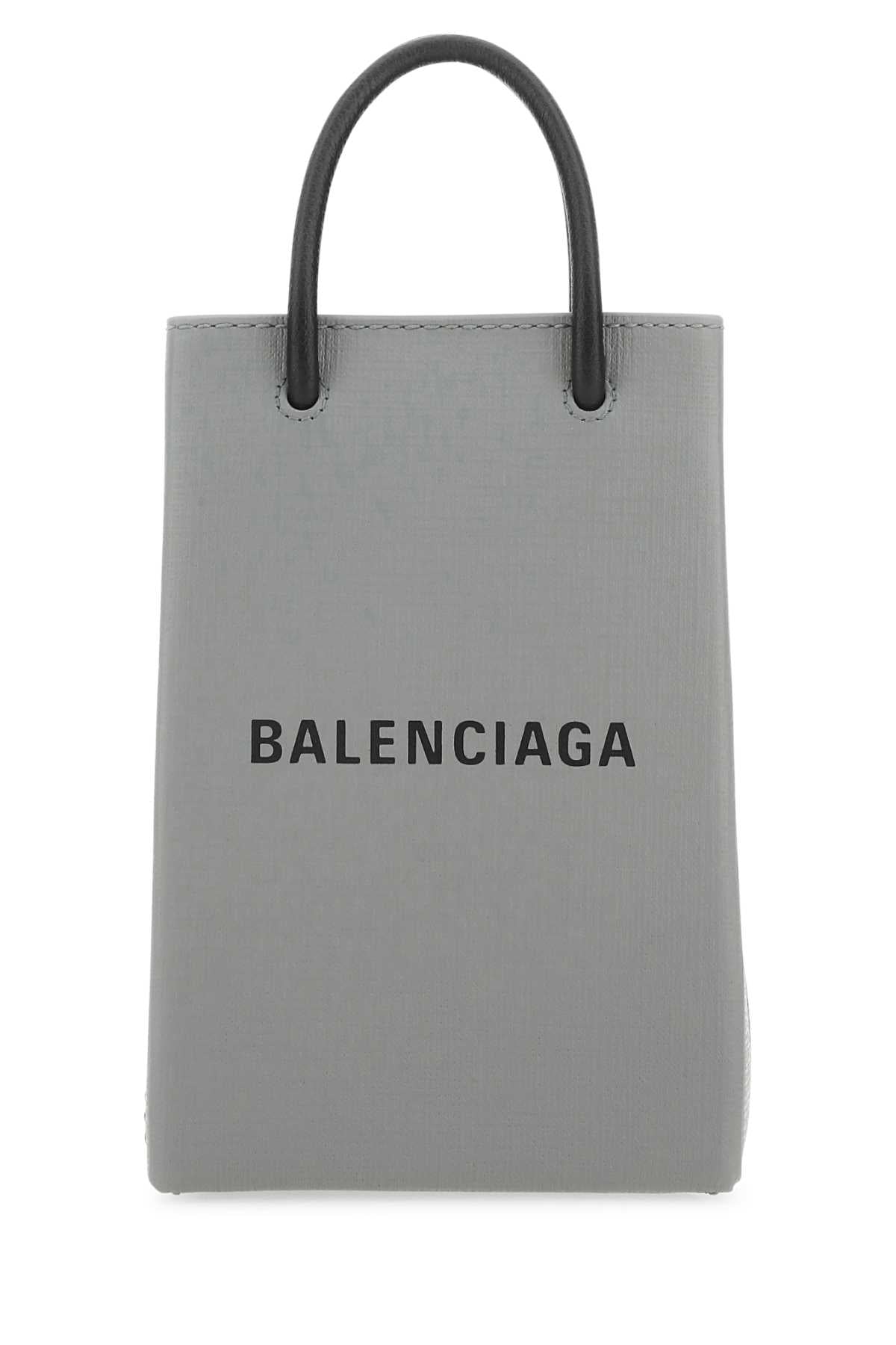 BALENCIAGA Mini Leather Phone Case with Adjustable Strap - 12cm x 18cm