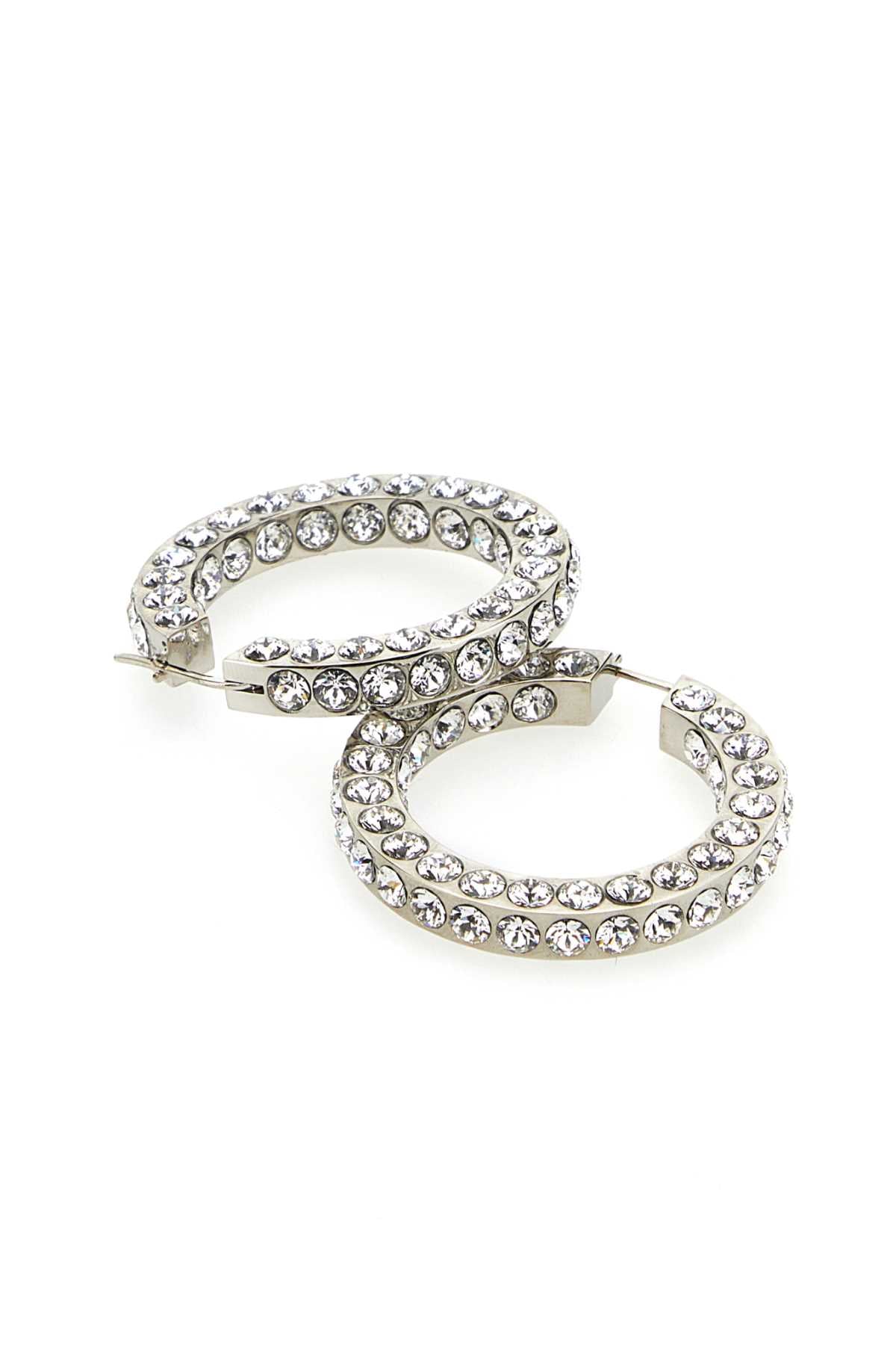 AMINA MUADDI Embellished Metal Big Jaheel Earrings (4 cm)