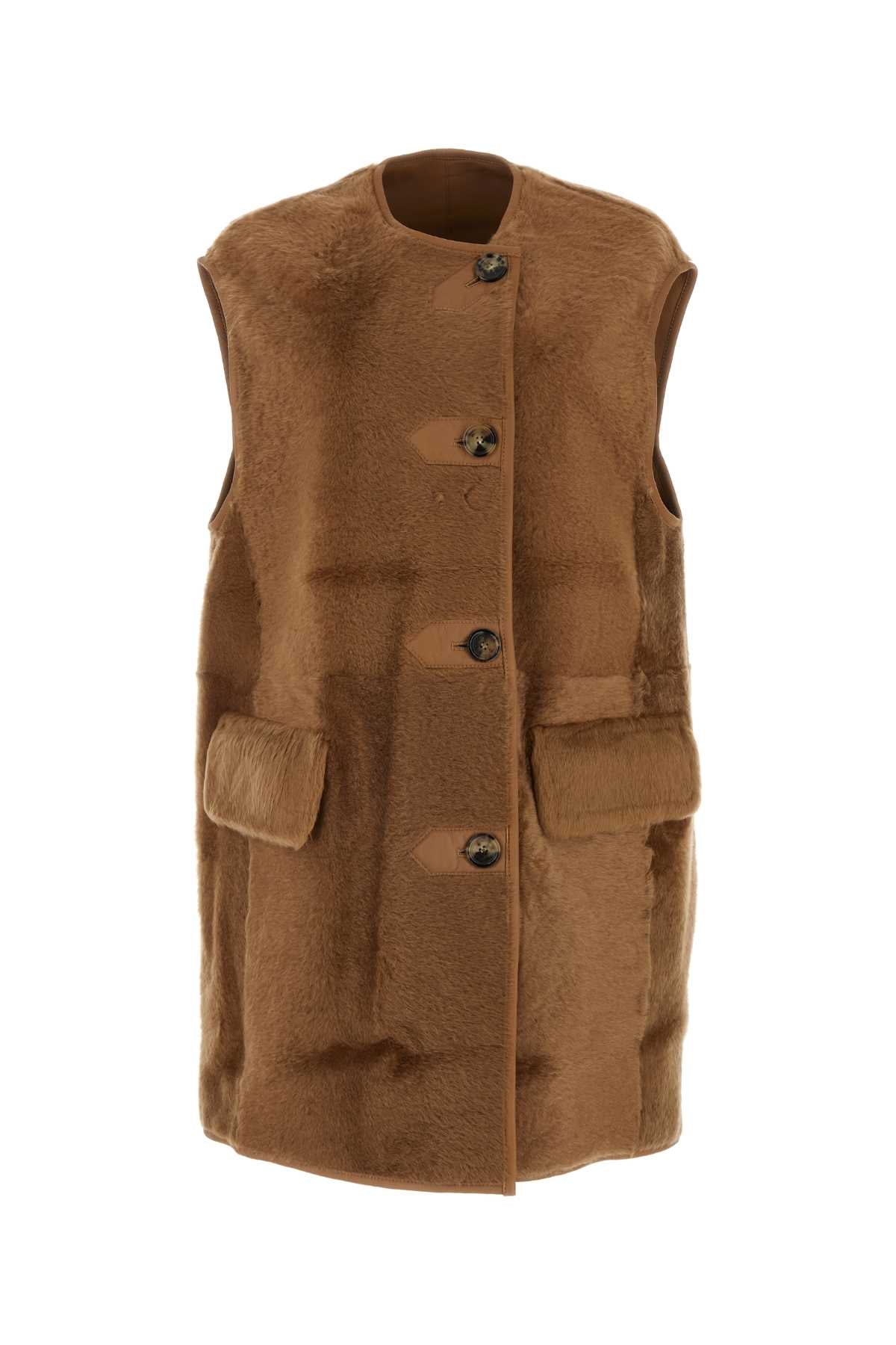 MAX MARA Shearling Effige Sleeveless Jacket
