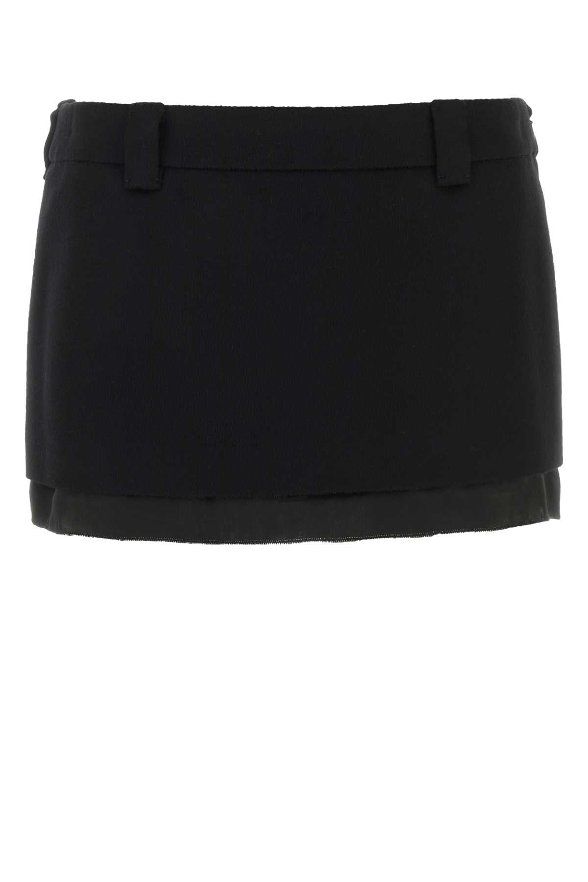 MIU MIU Chic Wool Blend Mini Skirt for Women