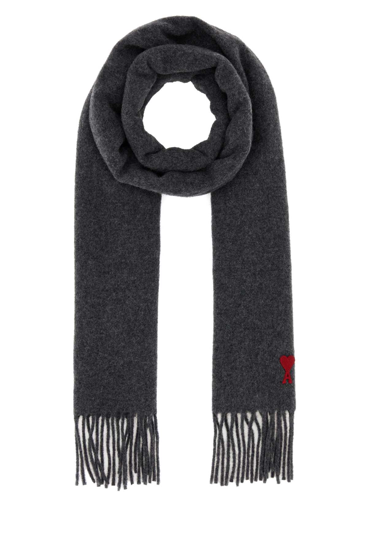 AMI Graphite Wool Scarf - 107 cm x 26 cm