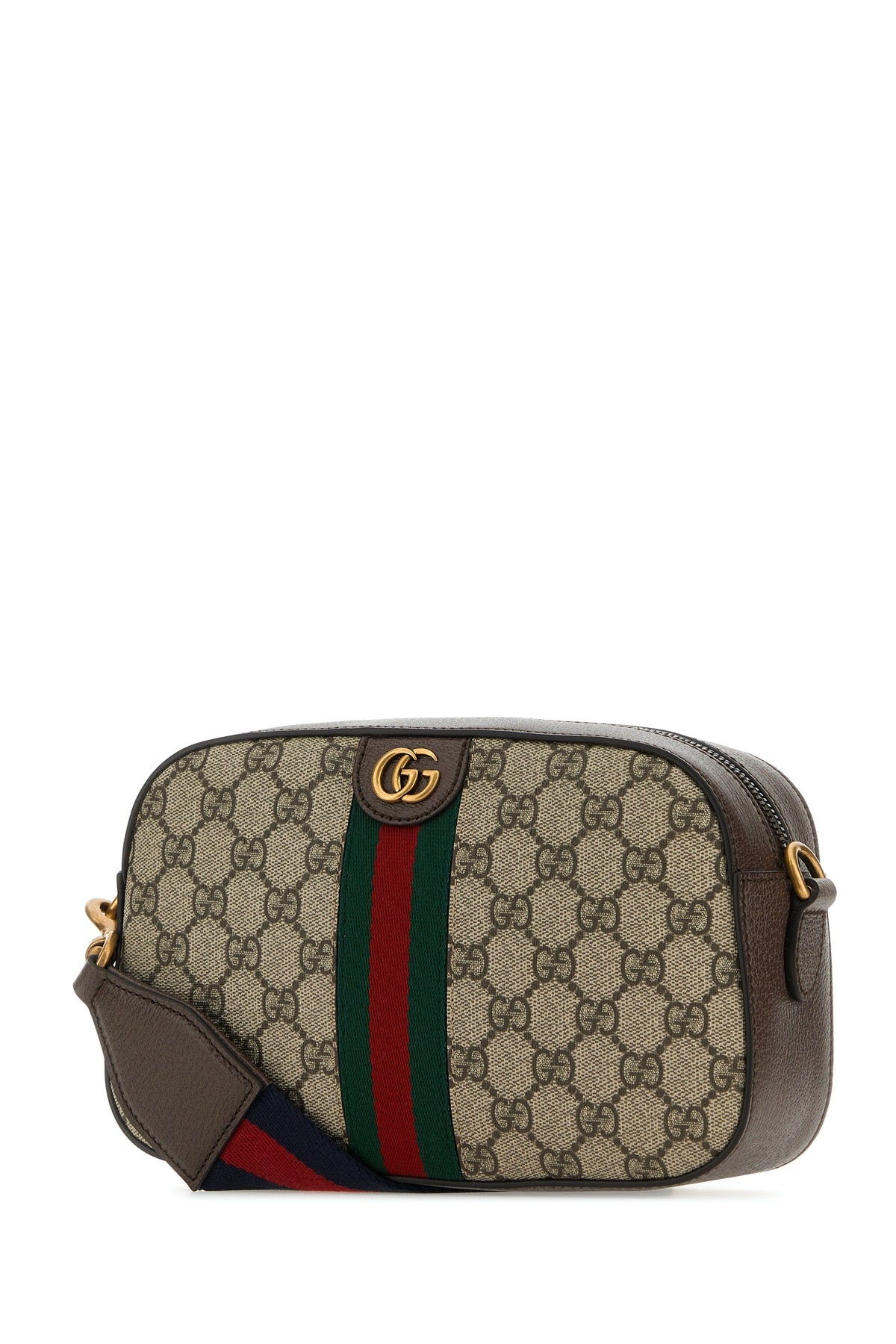 GUCCI Mini Supreme Fabric and Leather Crossbody Handbag