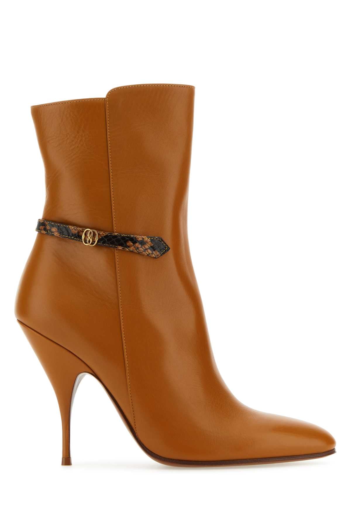BALLY Elegant Leather Odeya Ankle Boots - 10 cm Heel Height
