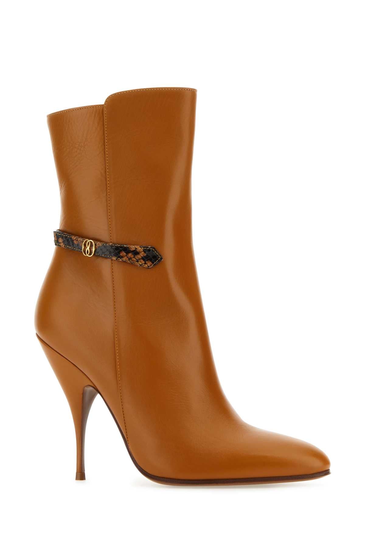 BALLY Elegant Leather Odeya Ankle Boots - 10 cm Heel Height