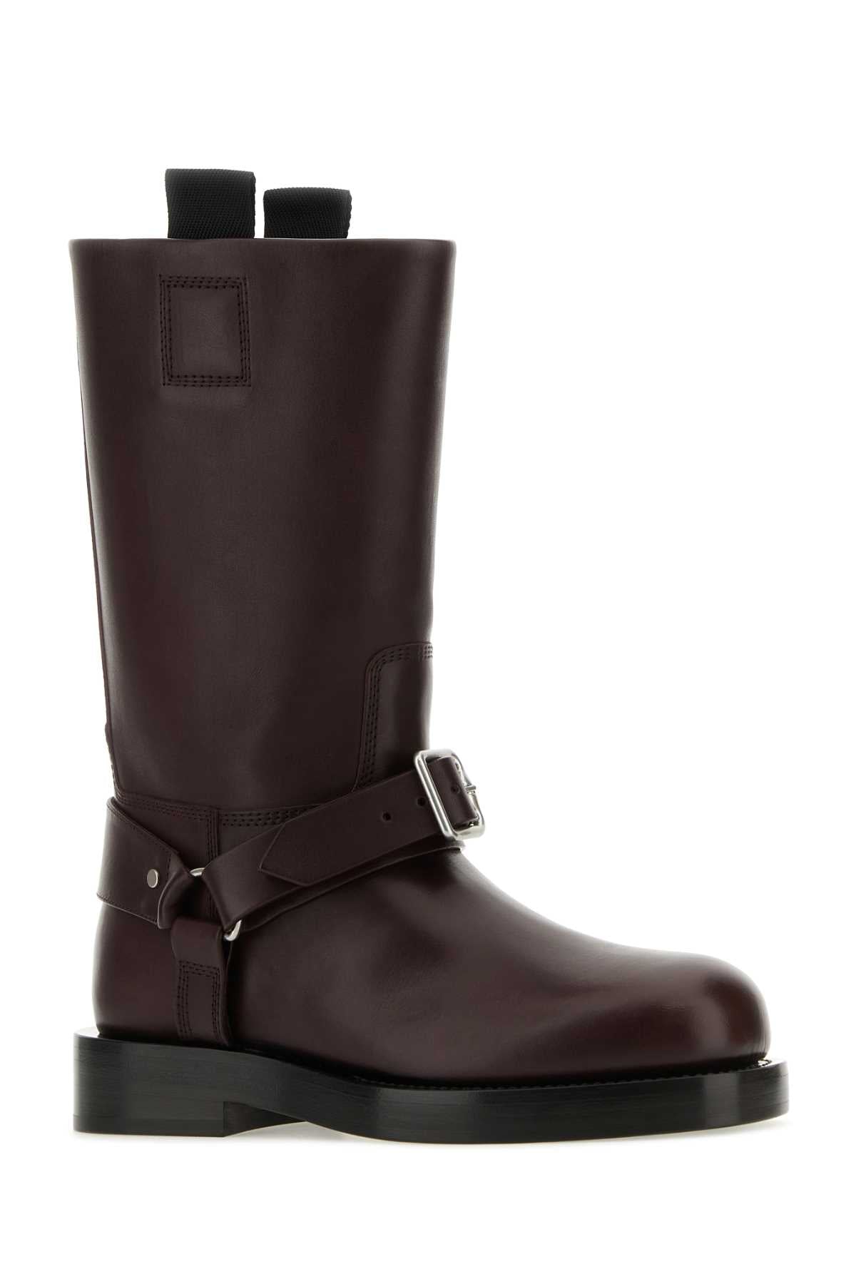 BURBERRY Leather Saddle Ankle Boots for Women