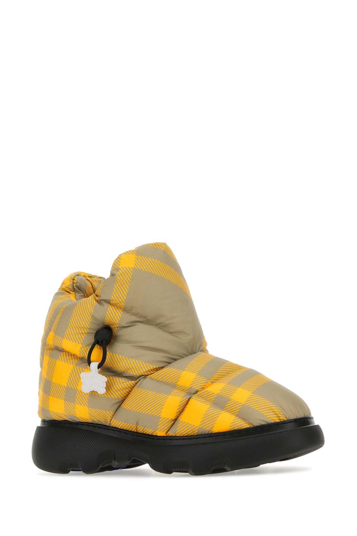 BURBERRY Printed Polyester Check Ankle Boots