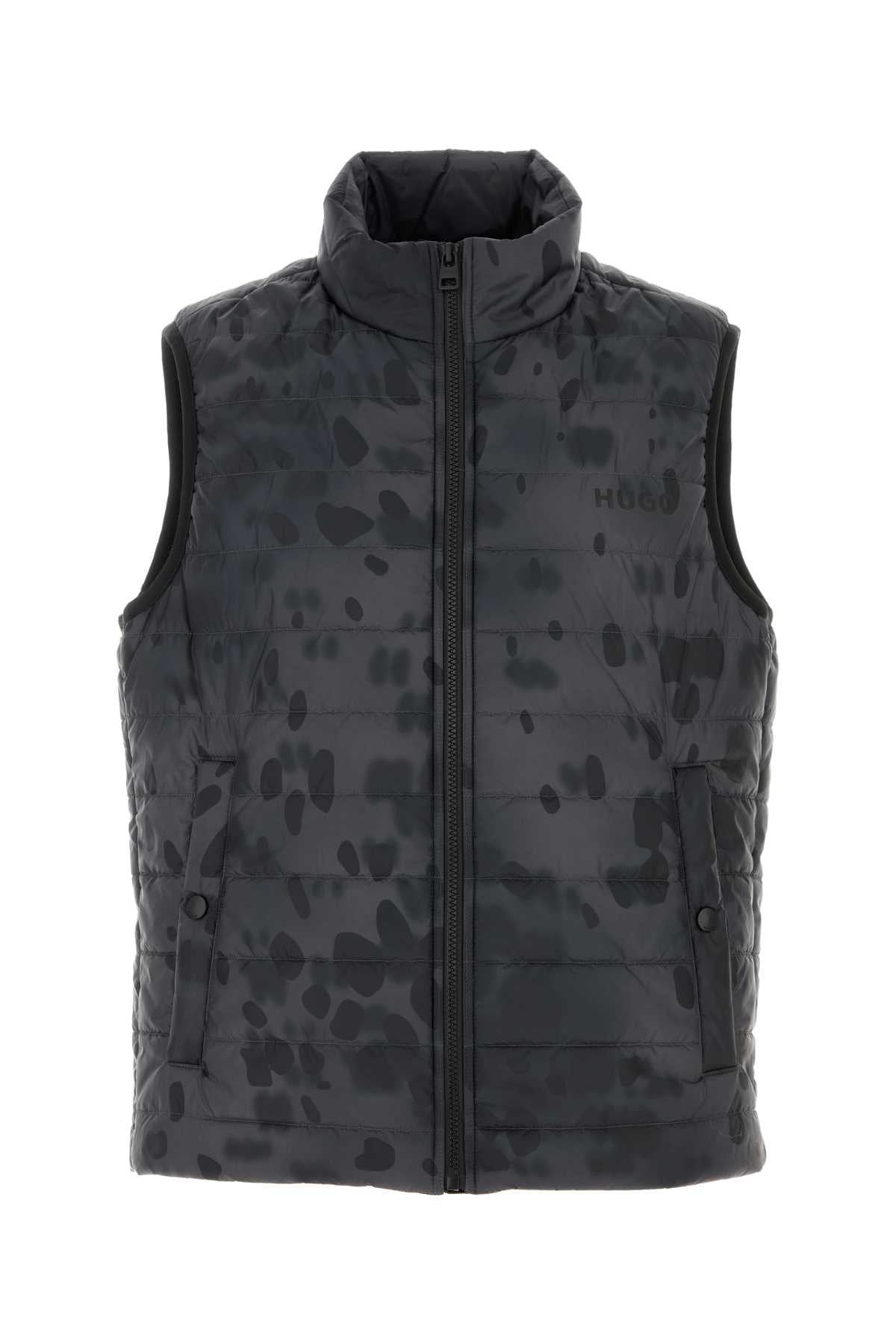 HUGO Printed Nylon Sleeveless Jacket for Men - FW24