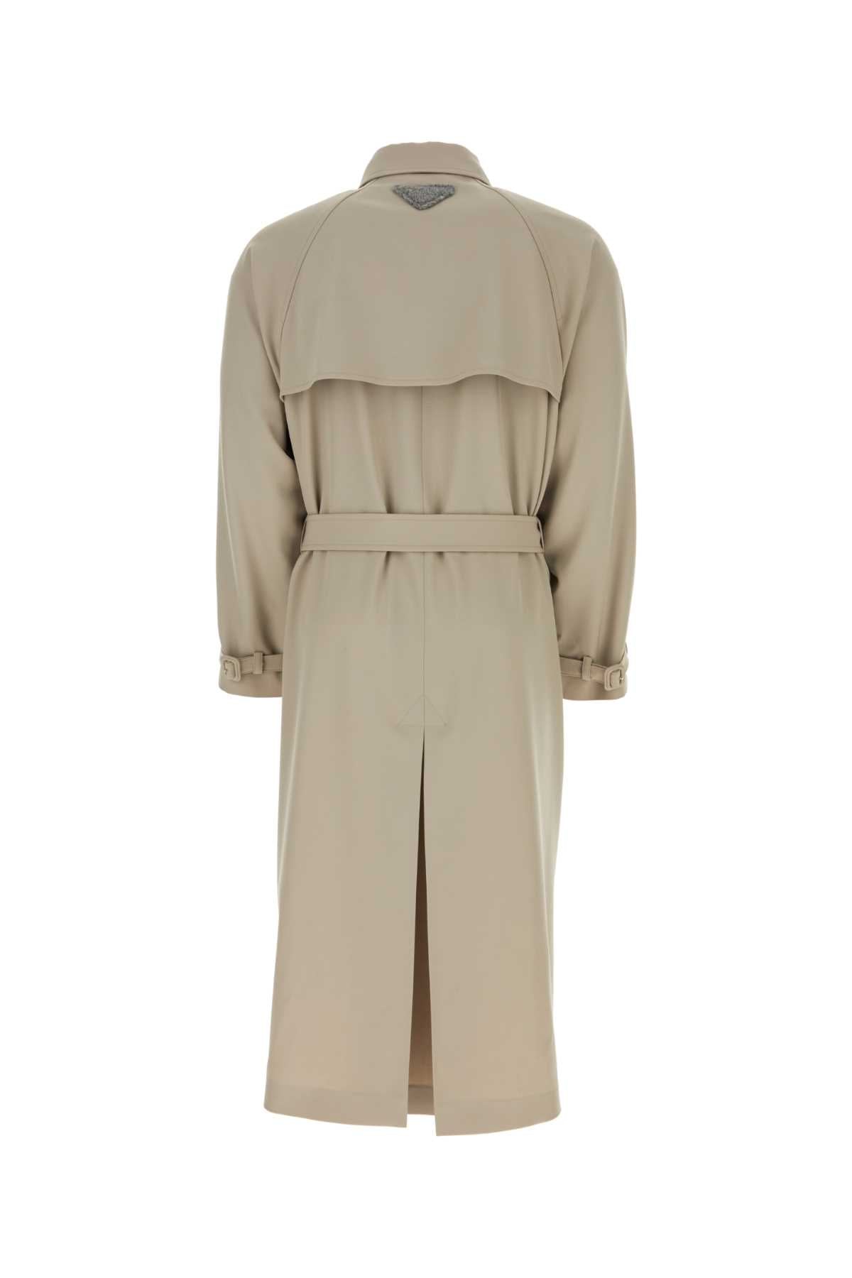 PRADA Cappuccino Gabardine Trench Jacket