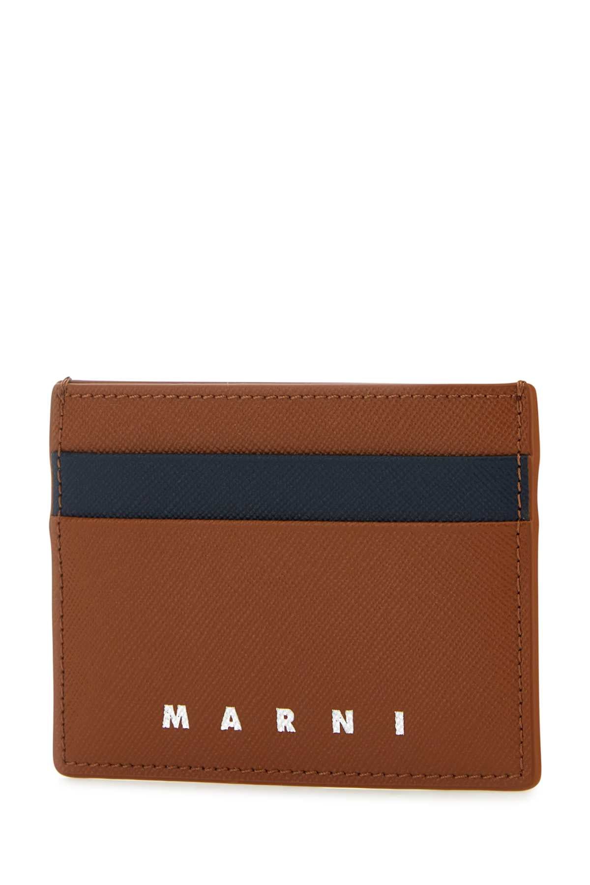 MARNI Two-tone Mini Leather Cardholder - 10 cm x 7.5 cm