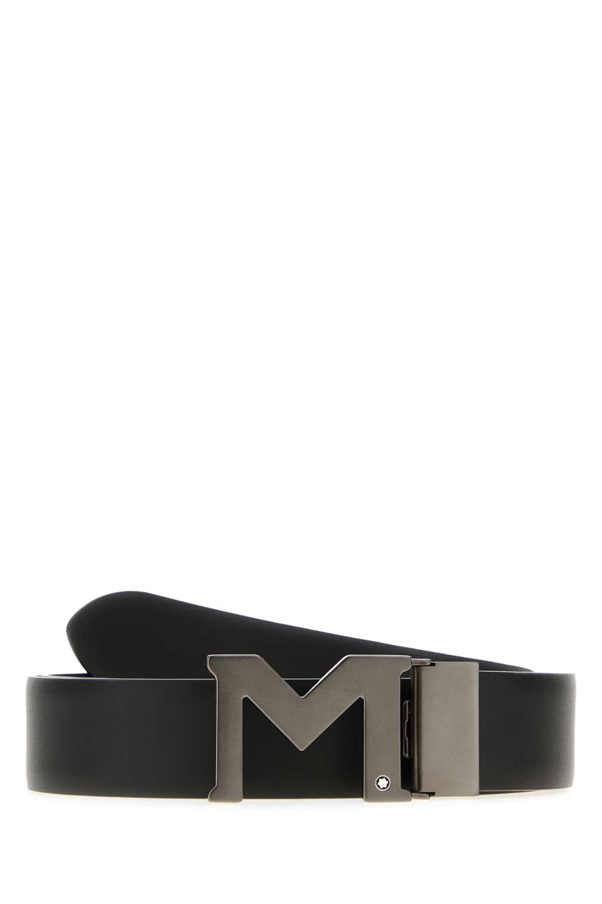 MONTBLANC Reversible Leather Belt with 3.5 cm Height