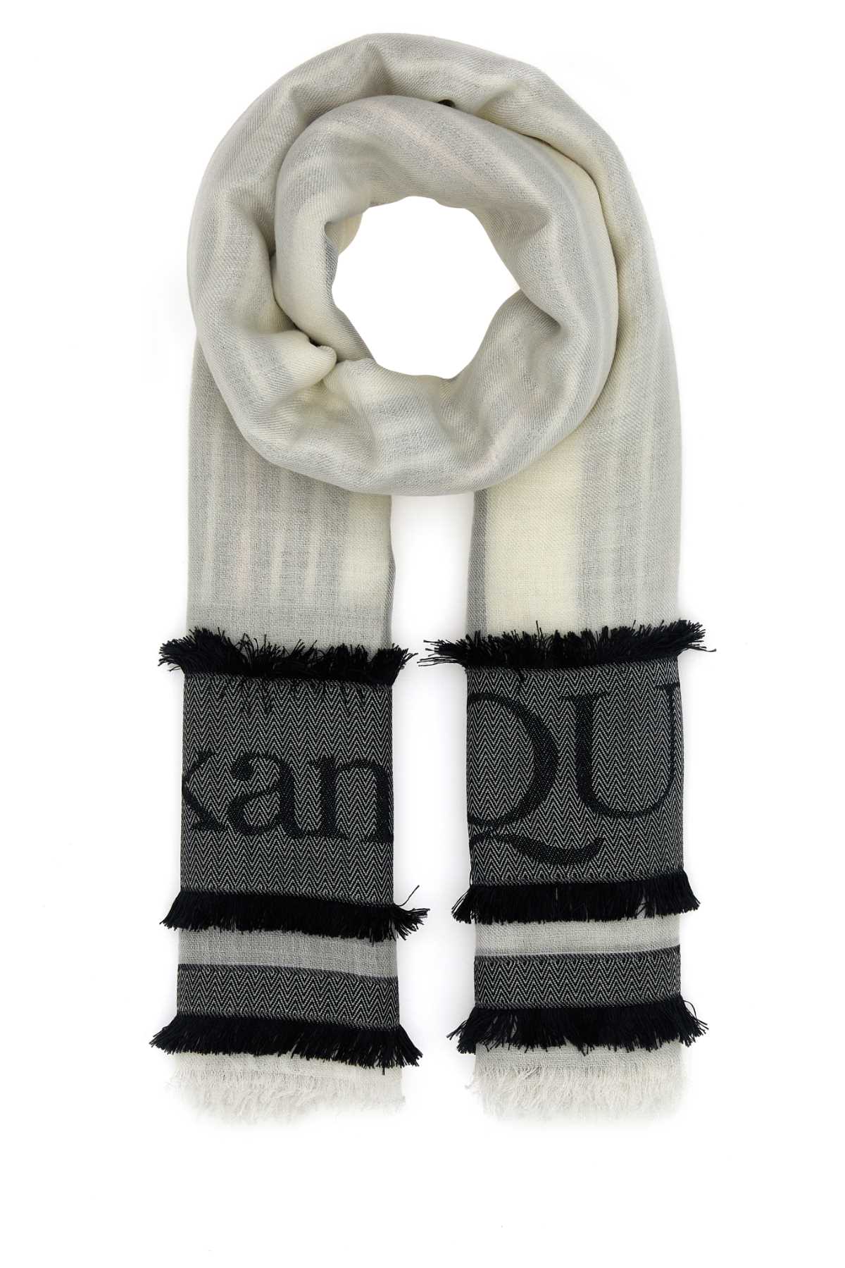 ALEXANDER MCQUEEN Wool Blend Foulard Style Scarf - 140 cm x 140 cm