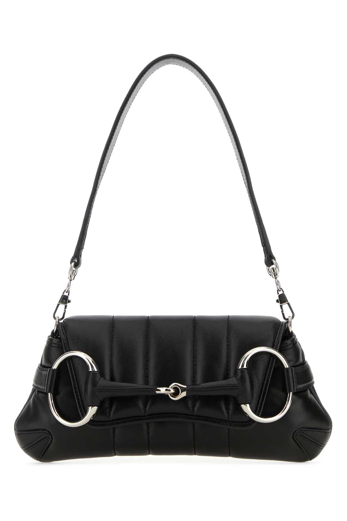 GUCCI Mini Horsebit Chain Leather Shoulder Handbag