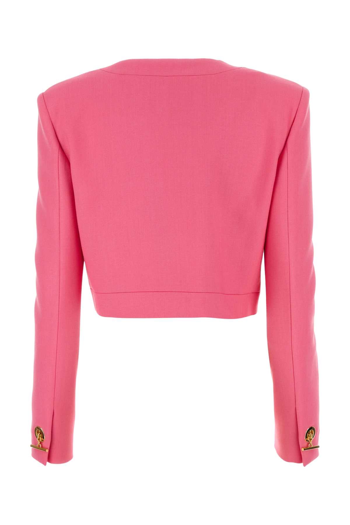 MOSCHINO Fuchsia Stretch Gabardine Mini Blazer