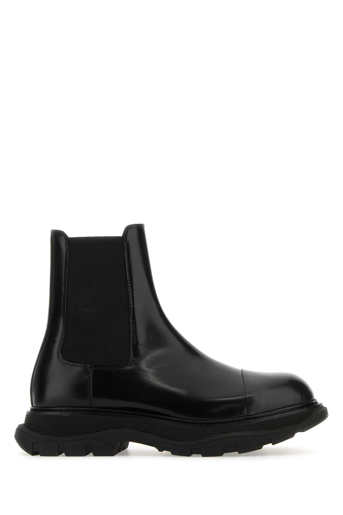 ALEXANDER MCQUEEN Leather Chelsea Tread Ankle Boots