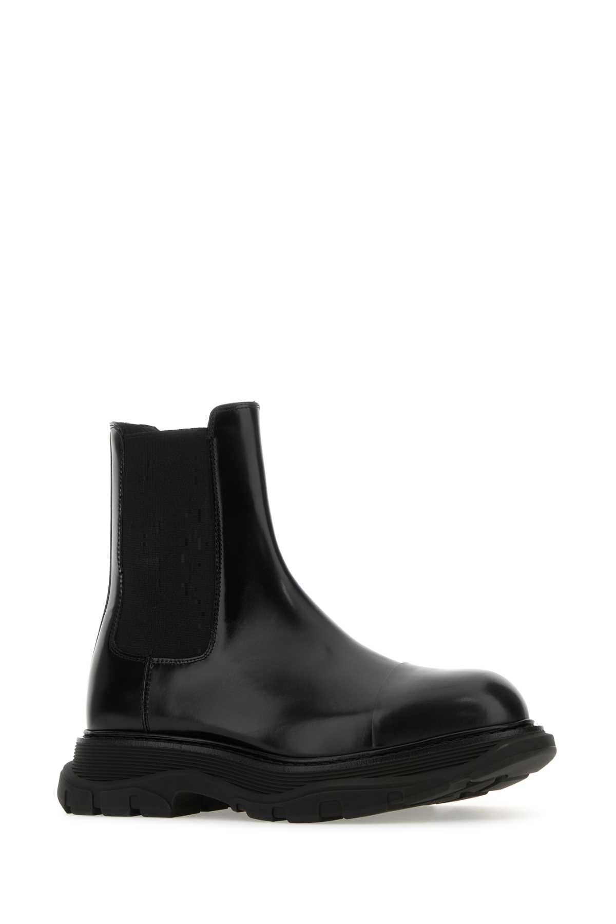 ALEXANDER MCQUEEN Leather Chelsea Tread Ankle Boots