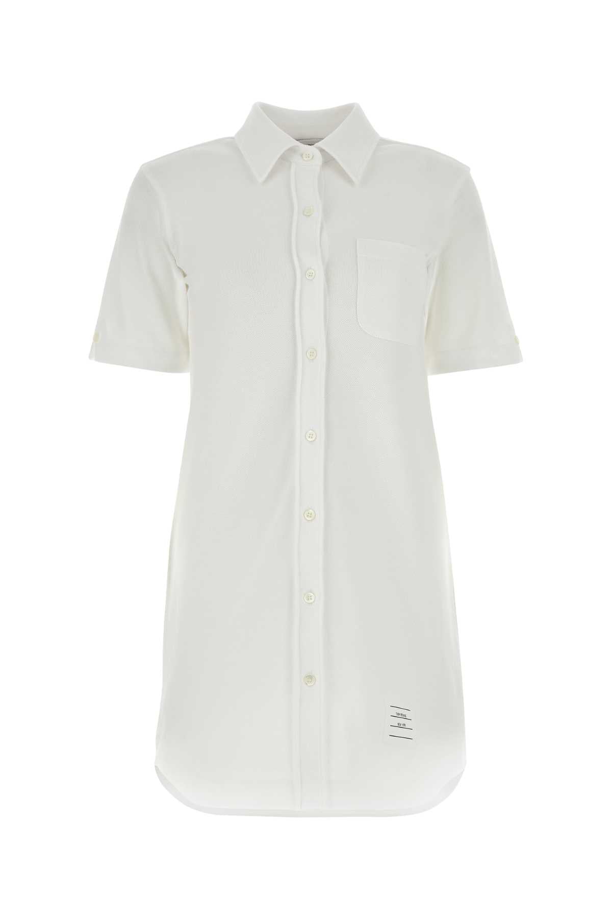 THOM BROWNE Chic Mini Piquet Shirt Dress for Women