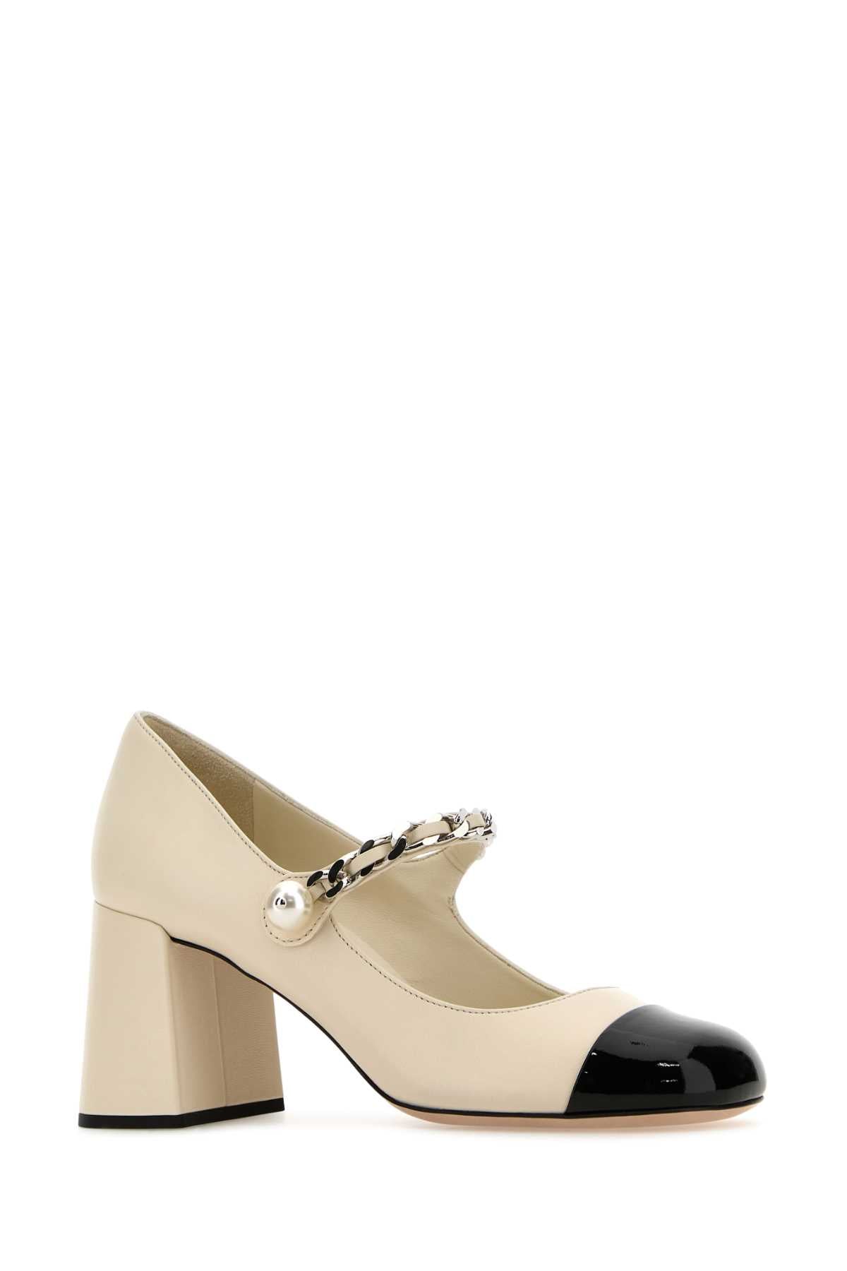 MIU MIU Elegant Leather Pumps with 6.5 cm Heel Height