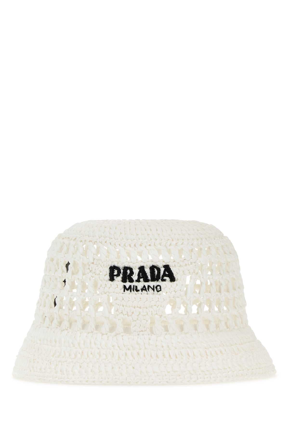 PRADA Raffia Bucket Hat for Women - Summer Style