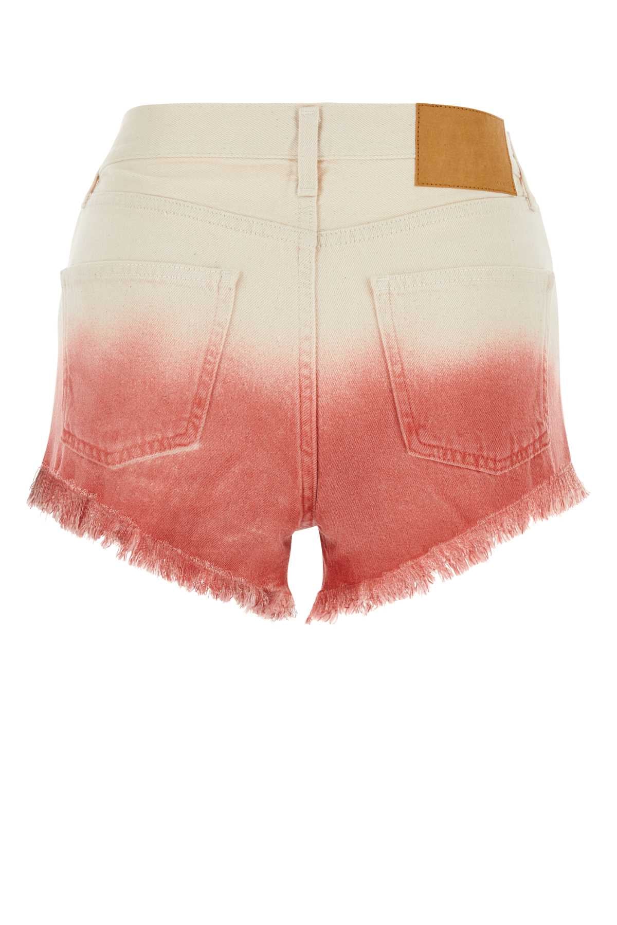 ALANUI Two-tone Denim Mini Shorts