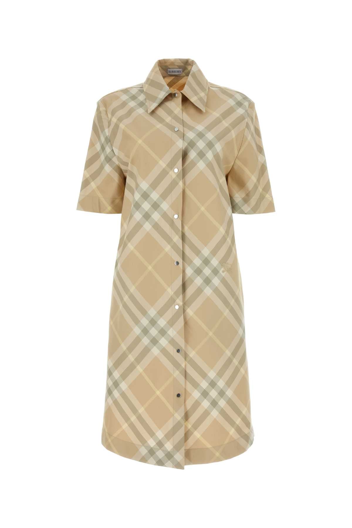 BURBERRY Embroidered Cotton Mini Shirt Dress