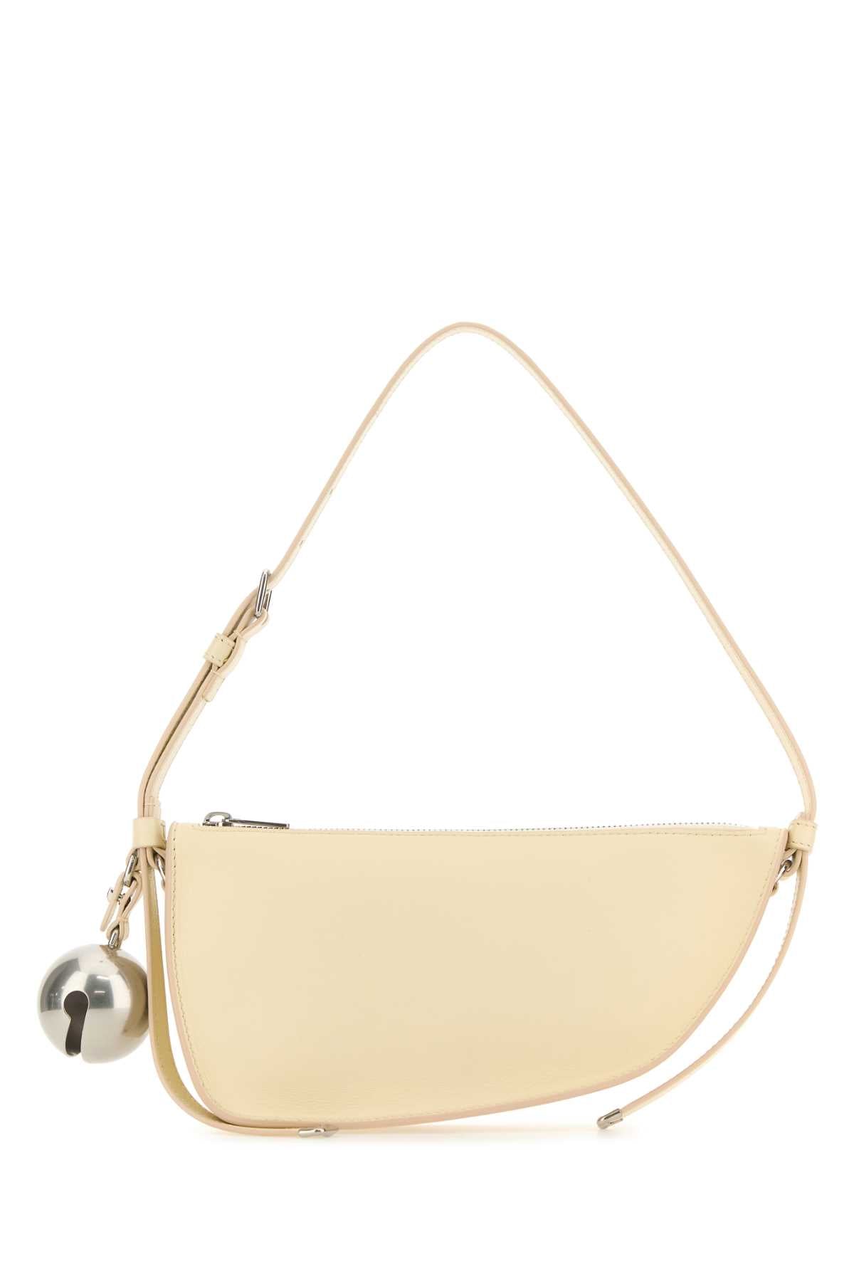 BURBERRY Cream Leather Mini Shoulder Handbag - Elegant Accessory for Every Occasion