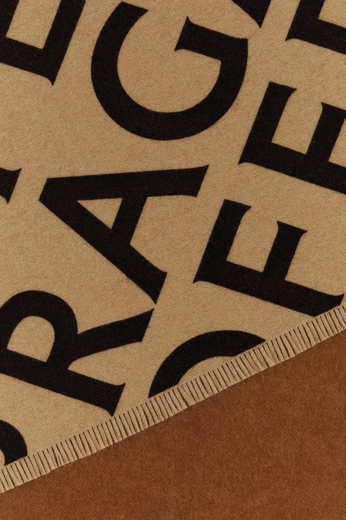 Ferragamo Reversible Embroidered Wool Blend Scarf - Length 185 cm, Height 35 cm