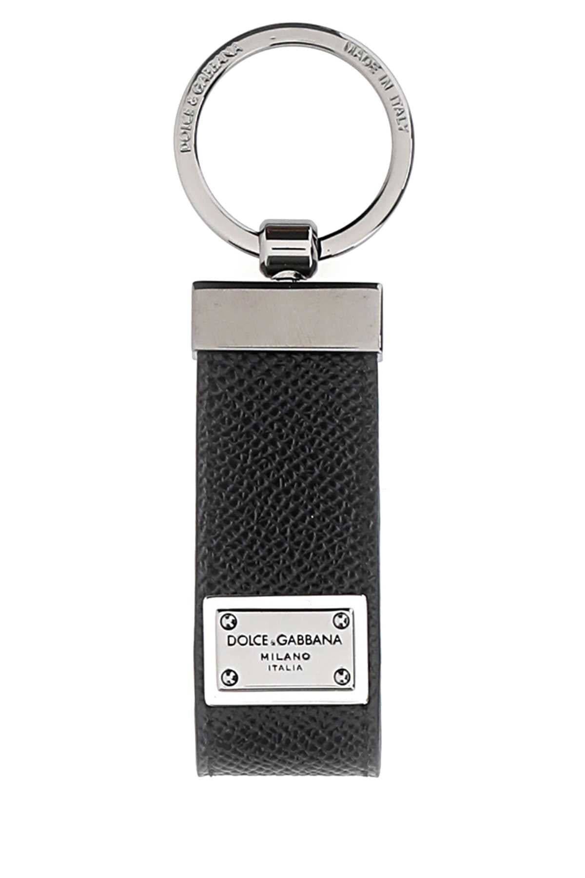 DOLCE & GABBANA Leather Key Ring with Elegant Design
