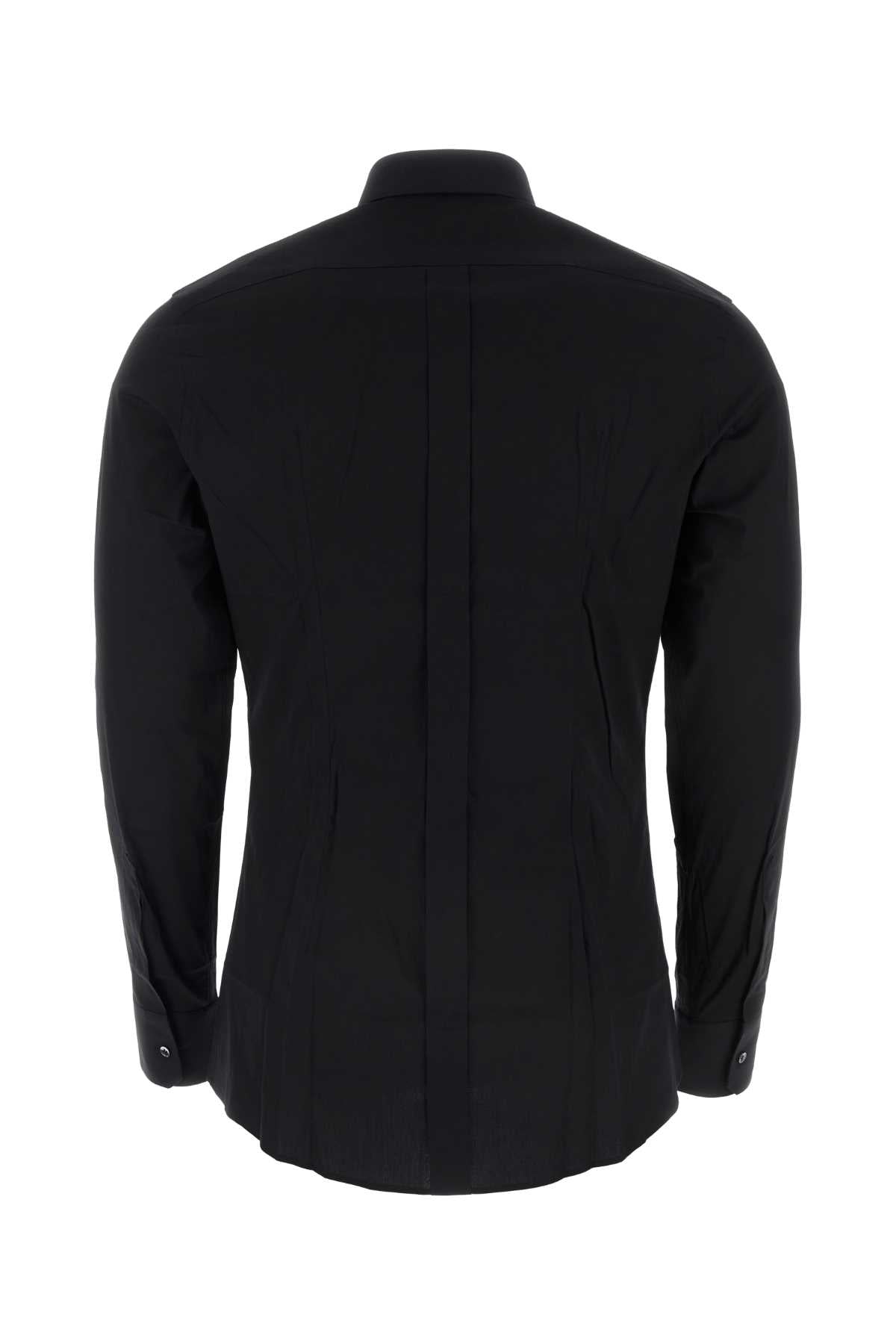 DOLCE & GABBANA Black Stretch Poplin Shirt for Men