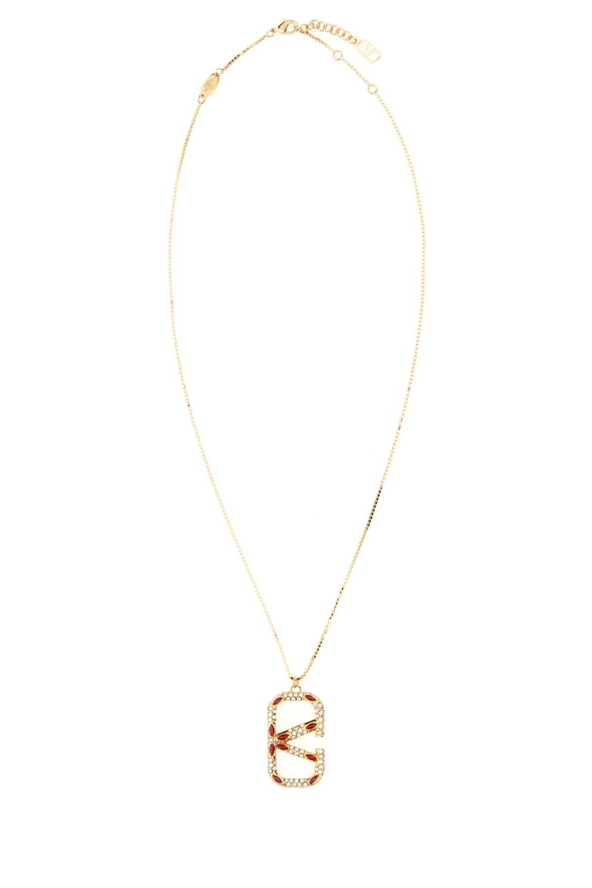 VALENTINO GARAVANI VLogo Mini Gold Metal Necklace