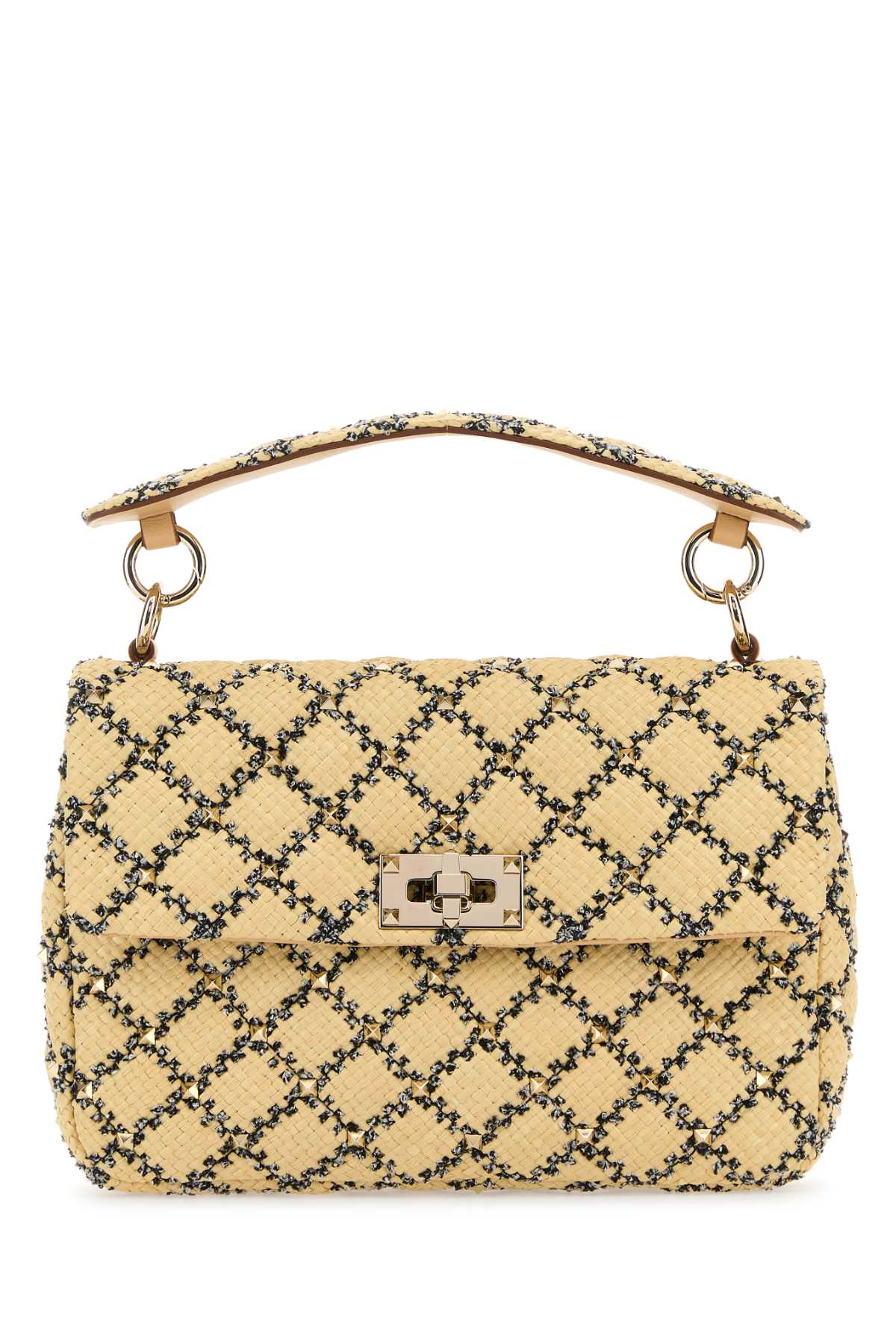 VALENTINO GARAVANI Mini Raffia Rockstud Handbag