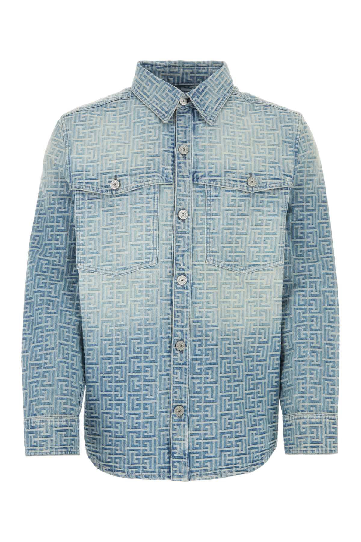 BALMAIN Embroidered Denim Shirt for Men - Perfect for Spring 2025