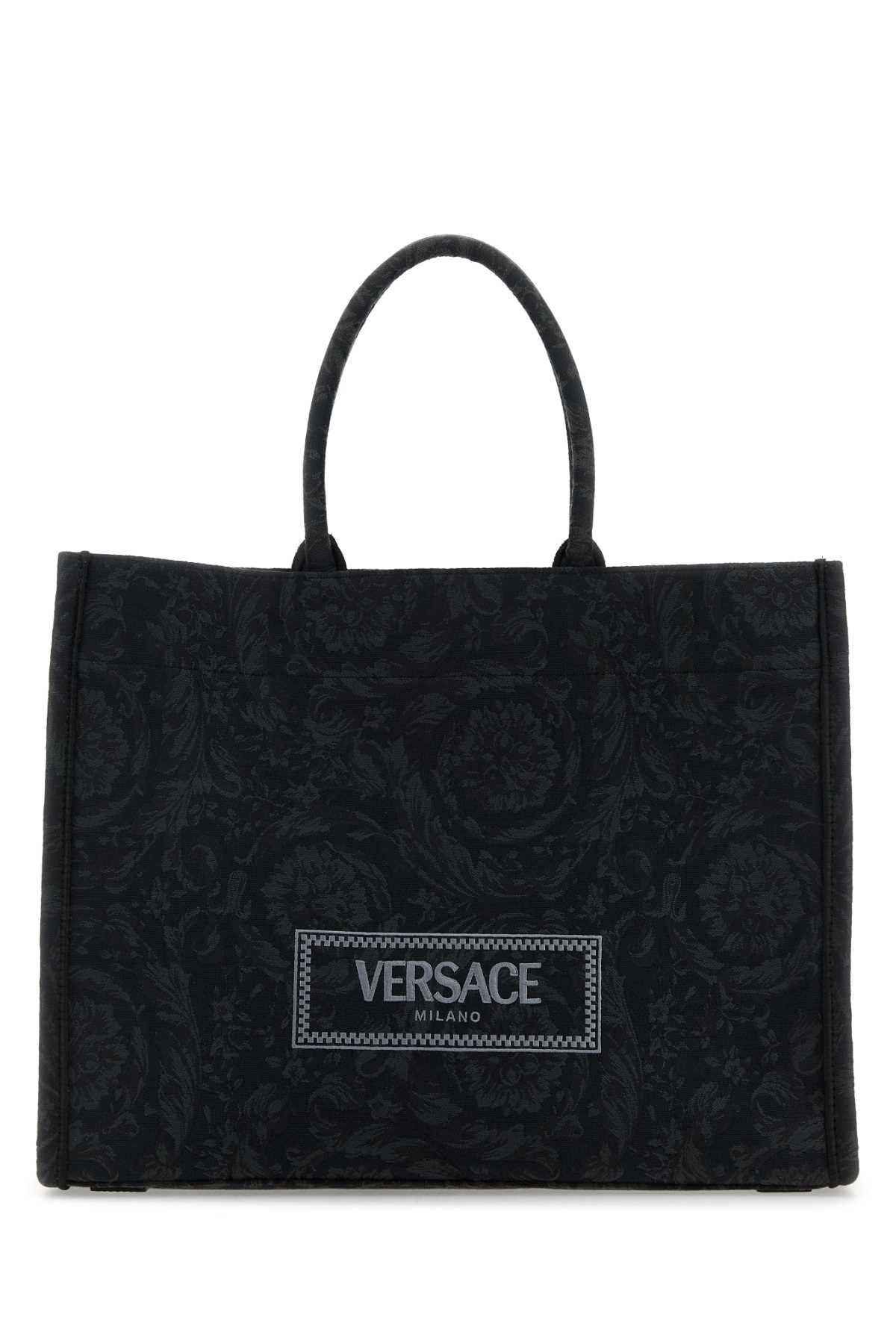 VERSACE Embroidered Fabric Big Athena Shopping Handbag - 44 cm