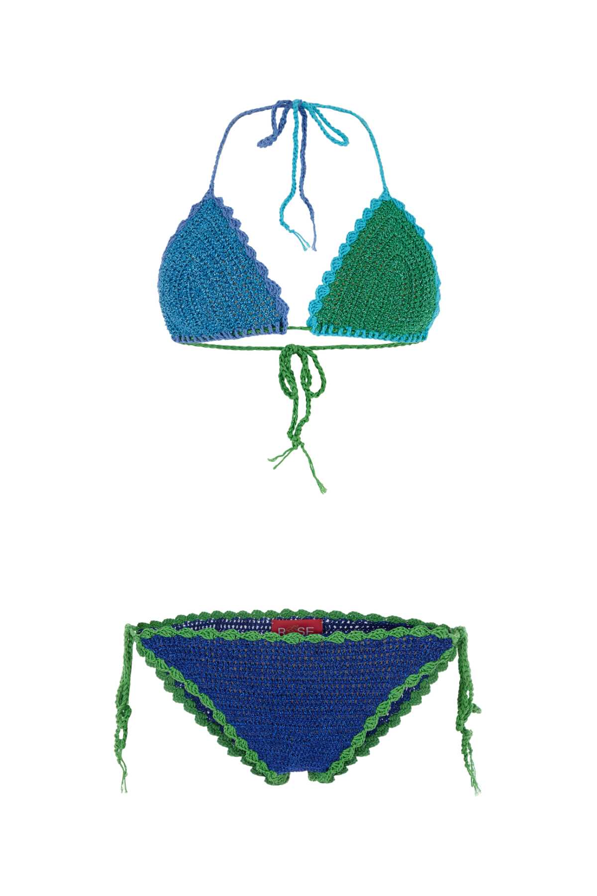 ROSE CARMINE Multicolor Crochet Bikini Set