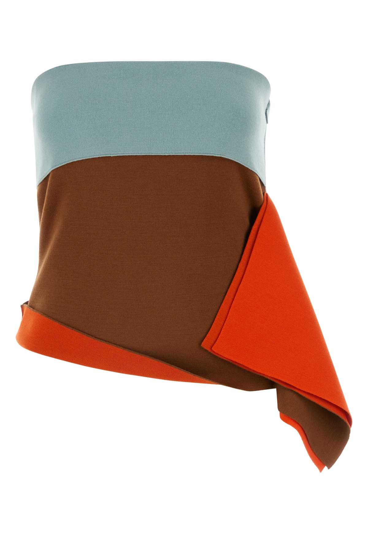 FENDI Multicolor Stretch Wool Blend Top for Women