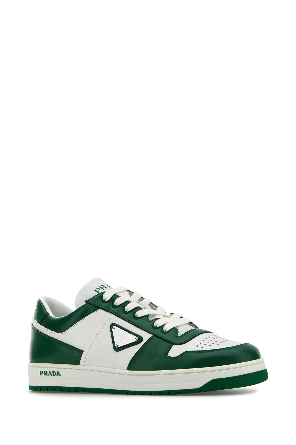 PRADA Two-tone Leather Downtown Sneakers for Men