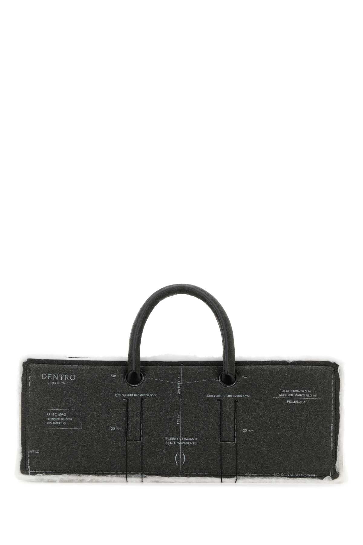 DENTRO Mini Leather Otto Handbag - 40 cm x 16 cm x 15 cm