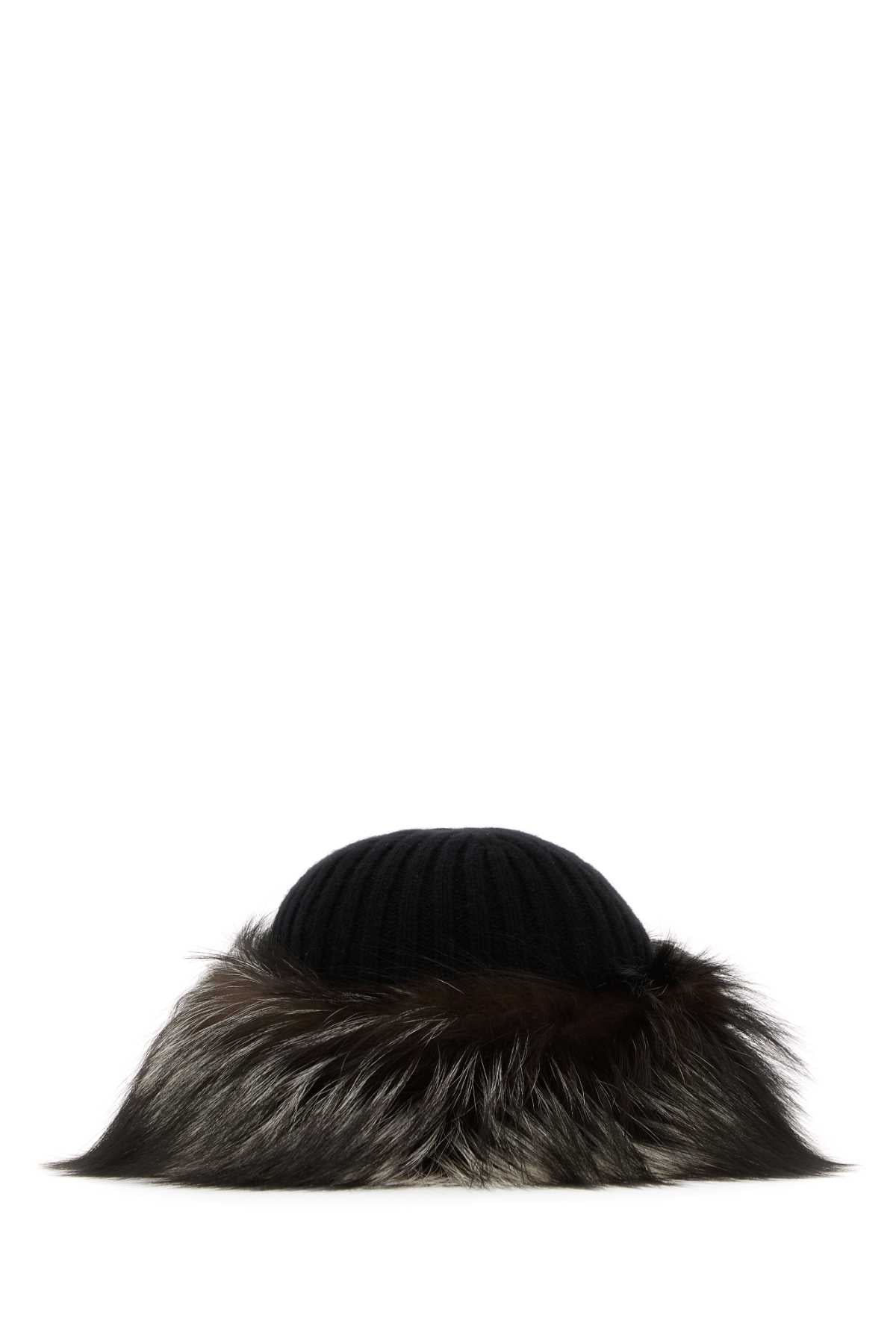 PRADA Wool Blend Beanie Hat for Women