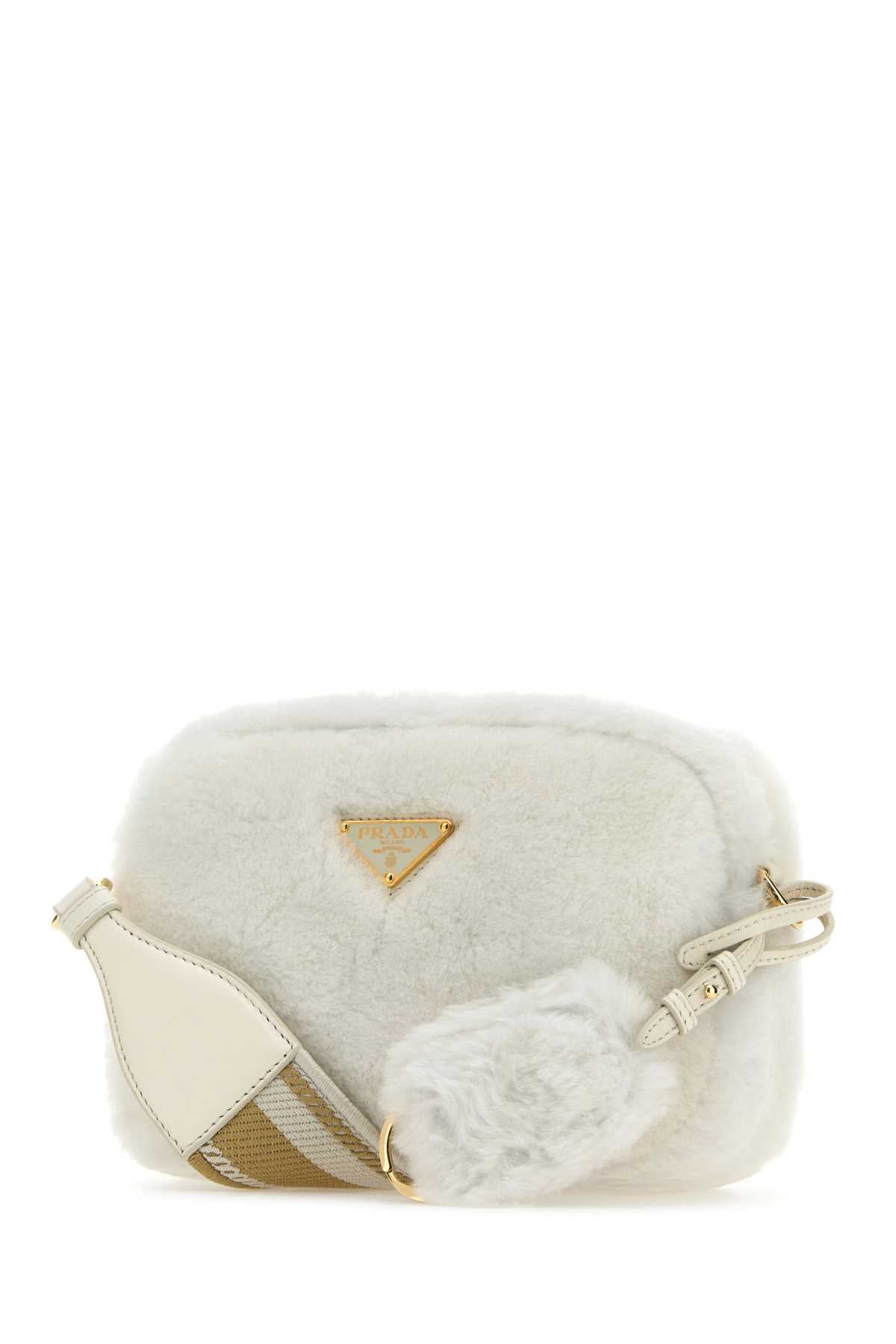 PRADA Mini Shearling Crossbody Handbag